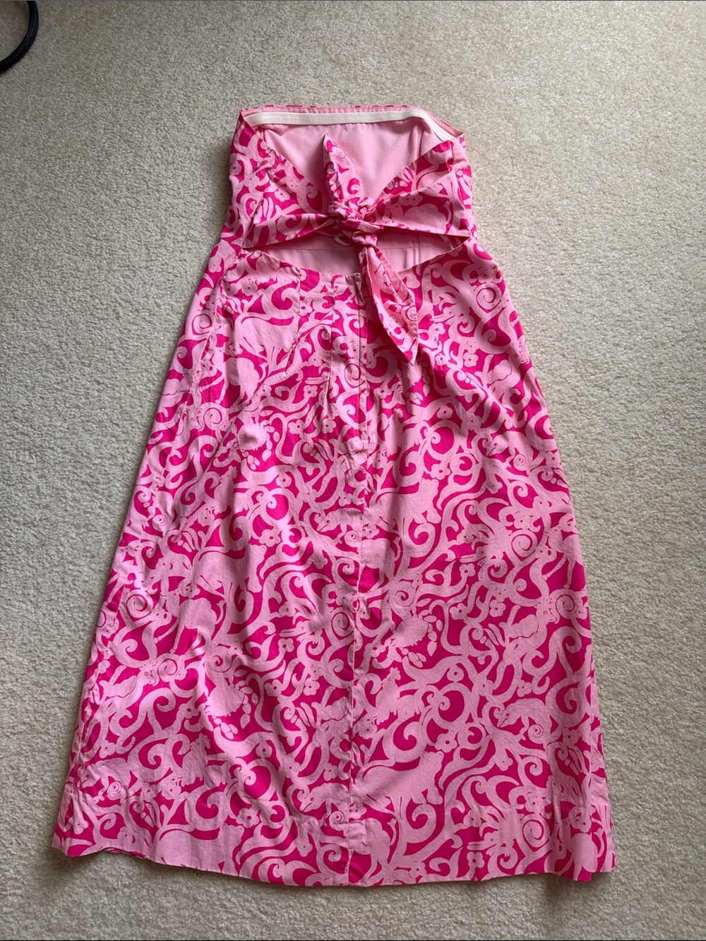 Lilly Pulitzer Strapless Pink Swirl Print Sundress - Picture 3 of 4